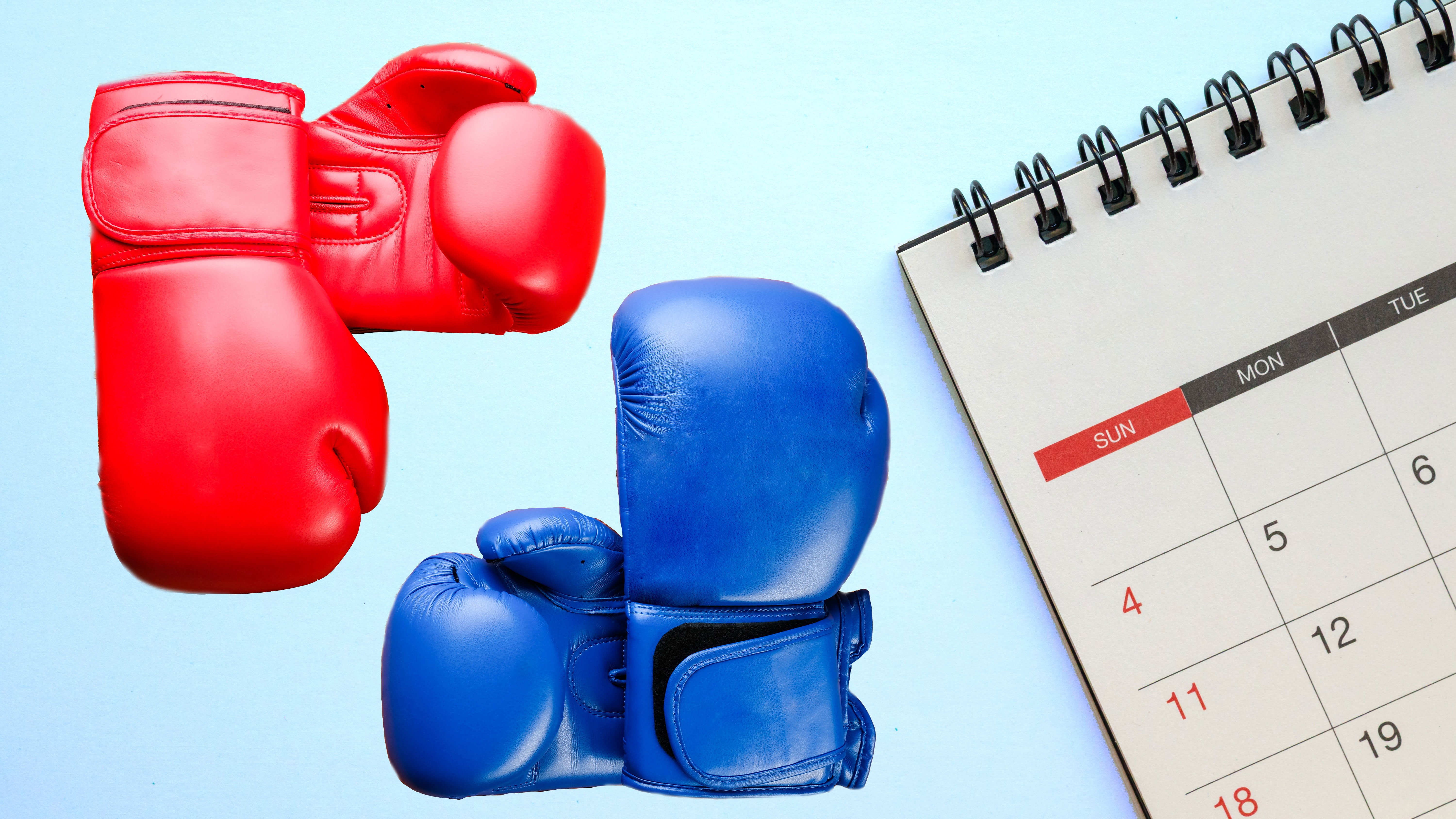 Calendar with boxing gloves